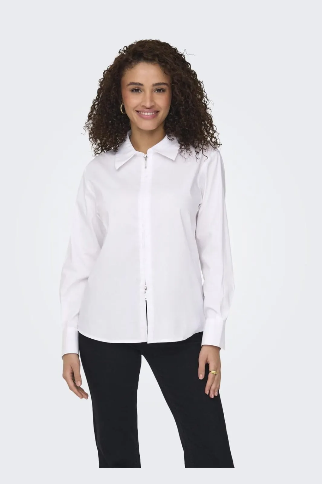 New JDY mio L/S Zip Shirt 4858745 White