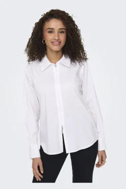 New JDY mio L/S Zip Shirt 4858745 White