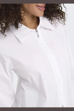 New JDY mio L/S Zip Shirt 4858745 White