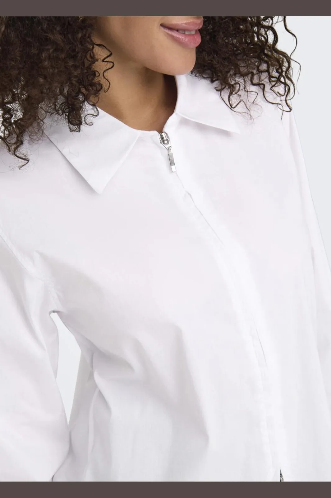 New JDY mio L/S Zip Shirt 4858745 White