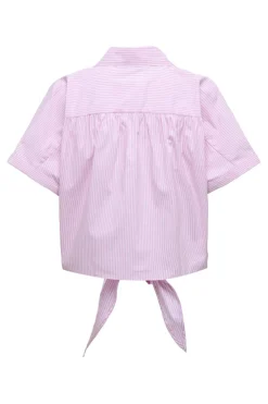 Sale JDY mio S/S Knot Shirt Dia 4951321 Shocking Pink Small White Stripes
