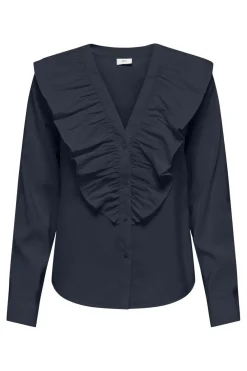 Hot JDY my Evie L/S V-Neck Frill Shirt 4902573 Total Eclipse