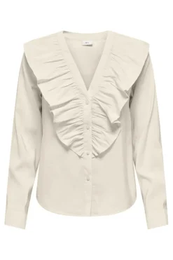 New JDY my Evie L/S V-Neck Frill Shirt 4902570 Birch