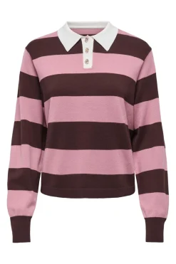 JDY naima L/S Polo Pullover Knt 5077092 Chicory Coffee W. Lilas