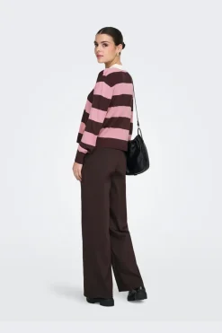 JDY naima L/S Polo Pullover Knt 5077092 Chicory Coffee W. Lilas
