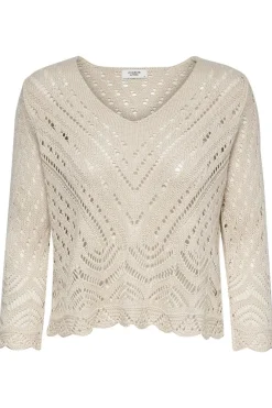 Outlet JDY new Sun 3/4 Cropped Pullover Knt 3453199 Tapioca
