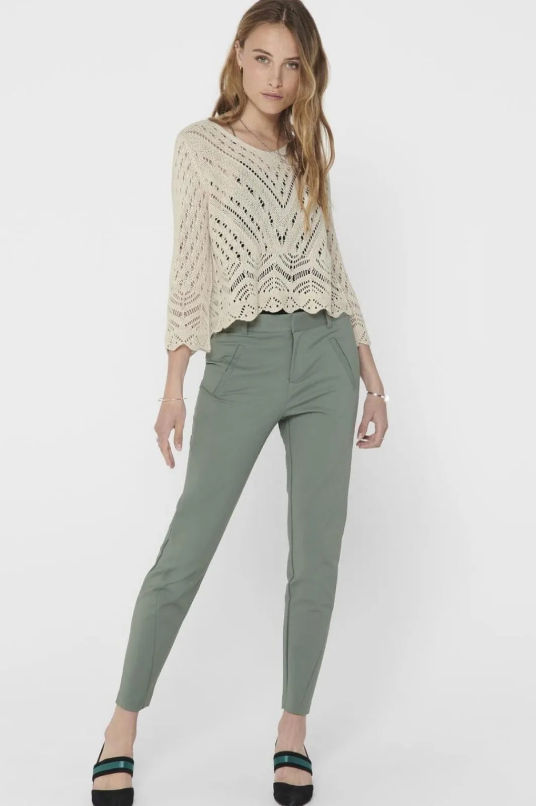 Outlet JDY new Sun 3/4 Cropped Pullover Knt 3453199 Tapioca