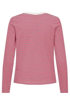 Online JDY pisa L/S Print Top Dia 4935900 Cloud Dancer Ski Patrol Stripes/Bs Heart