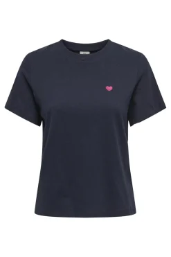 Online JDY pisa S/S Print Top 4713682 Sky Captain Pink Peacock Heart