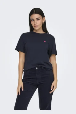 Online JDY pisa S/S Print Top 4713682 Sky Captain Pink Peacock Heart