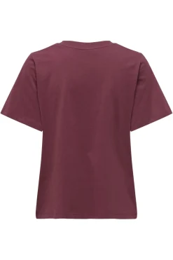 Outlet JDY pisa S/S Print Top 4949653 Cabernet Gold Heart