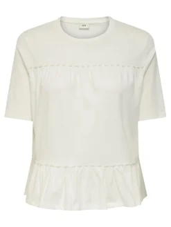 Outlet JDY poula S/S Pearl Top 4839989 Cloud Dancer Cd Pearls