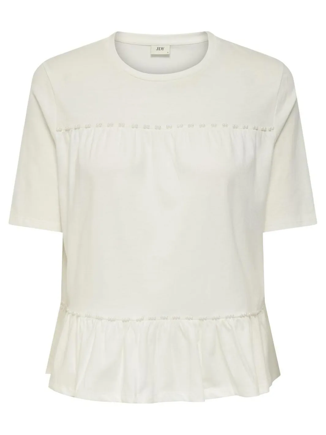 Outlet JDY poula S/S Pearl Top 4839989 Cloud Dancer Cd Pearls