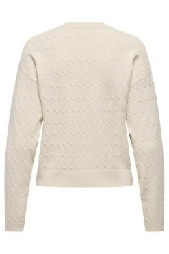 Online JDY prime Life L/S On Cable Emb Pull Knt 4942394 Whitecap Gray W. Teddy Embroidery