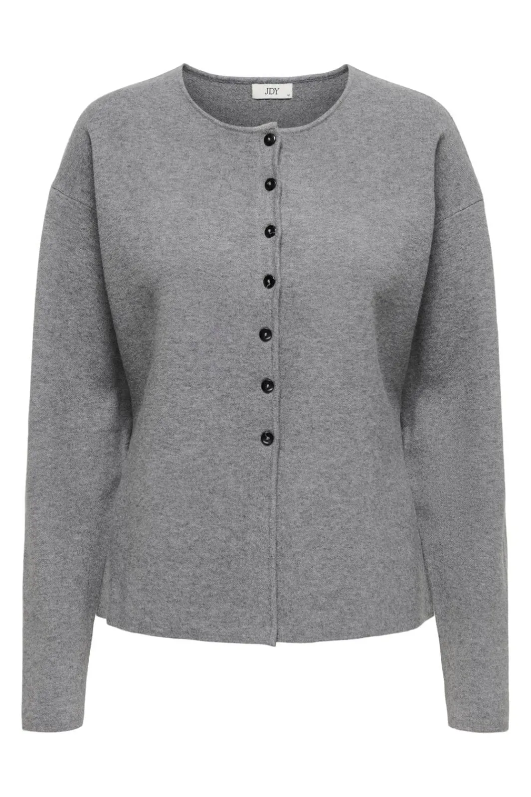 Hot JDY prime Life L/S Waist Button Cardi Knt 4945774 Medium Grey Melange W Black Buttons
