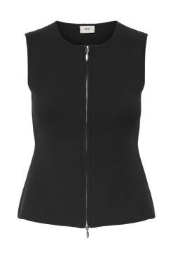 Online JDY riley S/L O-Neck Two Way Zip Vest Knt 4907209 Black