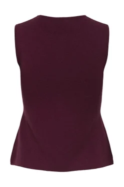 Best JDY riley S/L O-Neck Two Way Zip Vest Knt 4837970 Maroon Banner