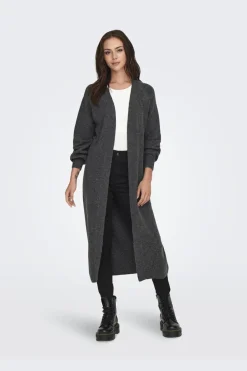 New JDY rue Life L/S Long Cardigan Knt 4376966 Dark Grey Melange