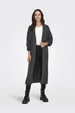 New JDY rue Life L/S Long Cardigan Knt 4376966 Dark Grey Melange