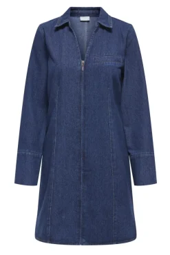 Sale JDY sally Zip Stitch L/S Dress 4874354 Dark Blue Denim