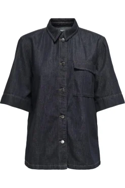 Sale JDY sansa Ss Oversize Shirt Db 4743462 Dark Blue Denim