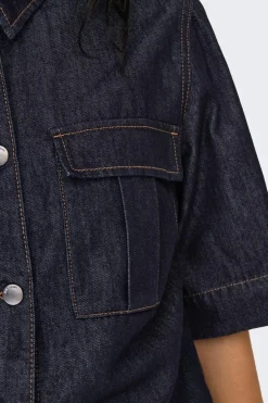 Sale JDY sansa Ss Oversize Shirt Db 4743462 Dark Blue Denim