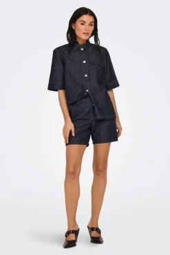 Sale JDY sansa Ss Oversize Shirt Db 4743462 Dark Blue Denim