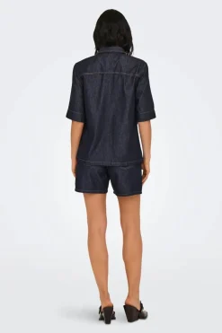 Sale JDY sansa Ss Oversize Shirt Db 4743462 Dark Blue Denim