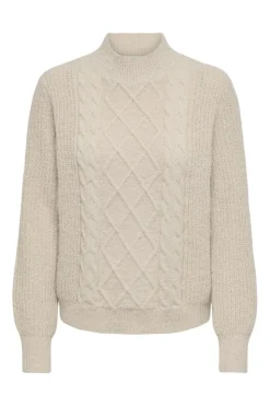 New JDY sigrid Life L/S Hn Cable Pullover Knt 4875856 Cement