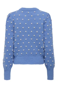 JDY sigrid Life L/S On Puff Pull Knt 4815978 Ebb And Flow W. Cement Dots
