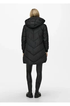 New JDY skylar Padded Hood Jacket 3802348 Black Black
