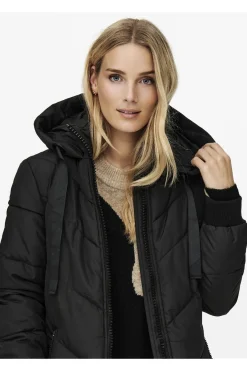 New JDY skylar Padded Hood Jacket 3802348 Black Black
