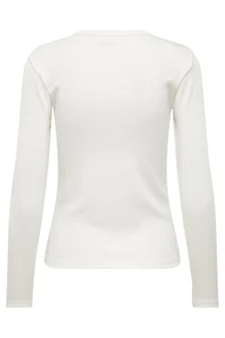 Hot JDY solar L/S O Neck Top Dia 4381391 Cloud Dancer