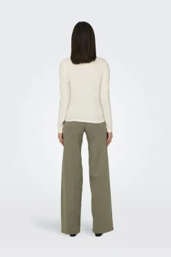 Hot JDY solar L/S O Neck Top Dia 4381391 Cloud Dancer