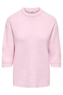 New JDY sonja S/S O-Neck Pullover Knt 4960457 Pink Lady Melange
