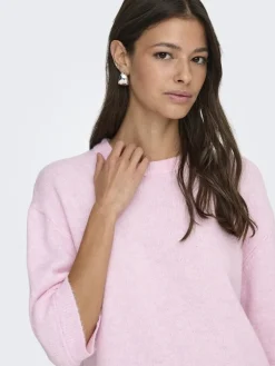 New JDY sonja S/S O-Neck Pullover Knt 4960457 Pink Lady Melange