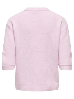 New JDY sonja S/S O-Neck Pullover Knt 4960457 Pink Lady Melange