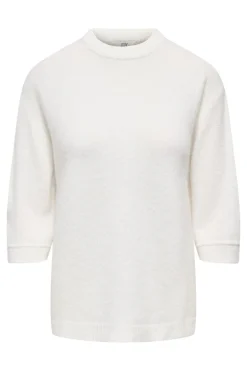 Outlet JDY sonja S/S O-Neck Pullover Knt 4960456 Cloud Dancer Melange