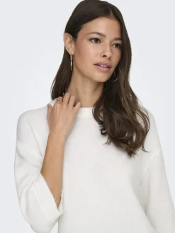 Outlet JDY sonja S/S O-Neck Pullover Knt 4960456 Cloud Dancer Melange