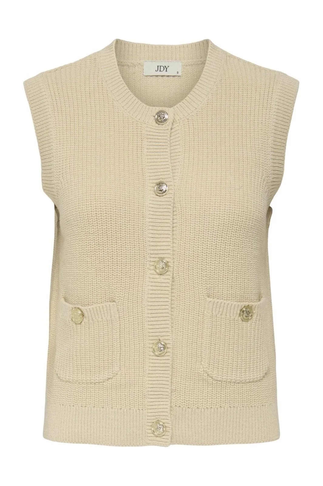 Best JDY stella S/L O-Neck Vest Knt 4854212 Whitecap Gray