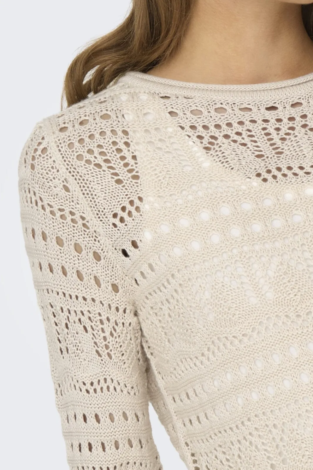 Hot JDY sun Lay L/S Boatneck Pullov. Knt 4451154 Tapioca