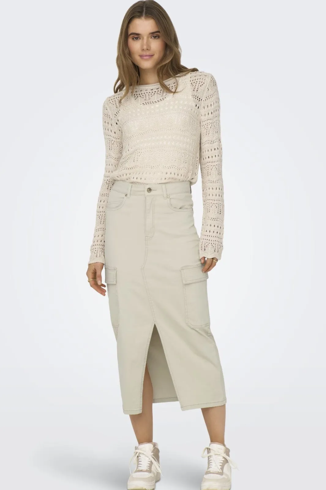 Hot JDY sun Lay L/S Boatneck Pullov. Knt 4451154 Tapioca