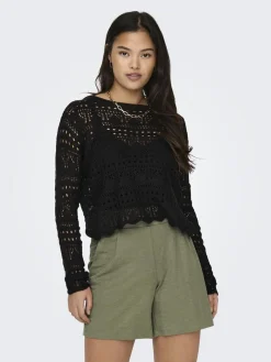 Hot JDY sun Lay L/S Boatneck Pullov. Knt 4453000 Black