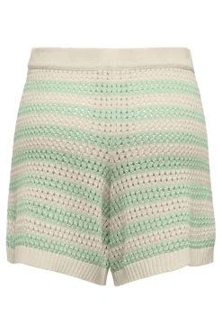 Best JDY tikka Shorts Knt 4891535 Birch Birds Egg Green Stripes