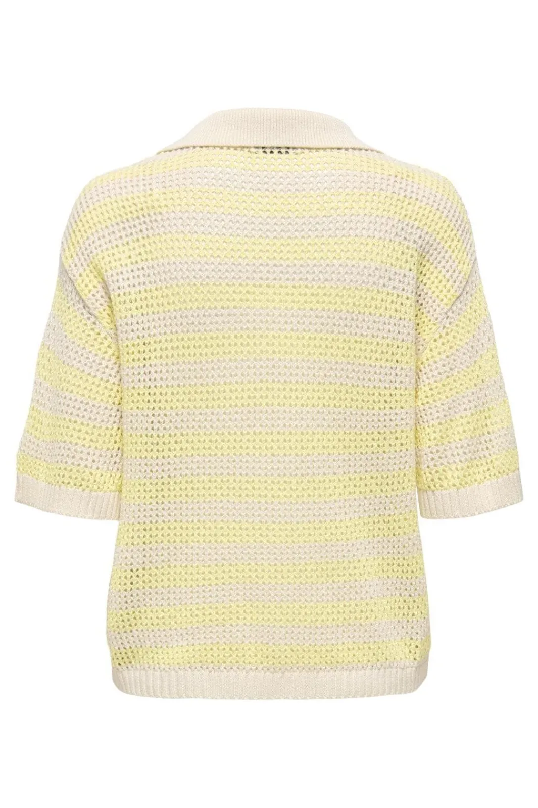 Hot JDY tikka S/S Polo Pullover Knt 4891512 Birch French Vanilla Stripes