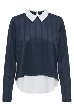 New JDY tonsy Tiger L/S Detail Top Dia 4845397 Total Eclipse Cloud Dancer