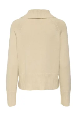 Outlet JDY triss L/S Button Collar Pullover Knt 4837931 Sandshell