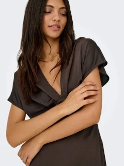 JDY urba S/S Midi Satin Dress 5021148 Chocolate Torte