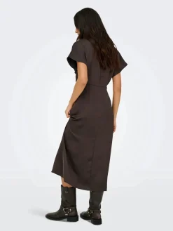 JDY urba S/S Midi Satin Dress 5021148 Chocolate Torte