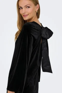 JDY victory L/S Velvet Bow Dress 4906622 Black Bow